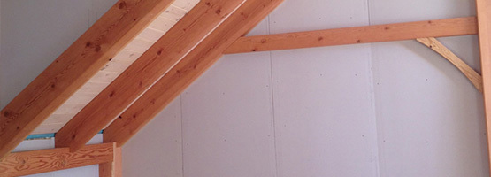 timber frame enclosure indoors