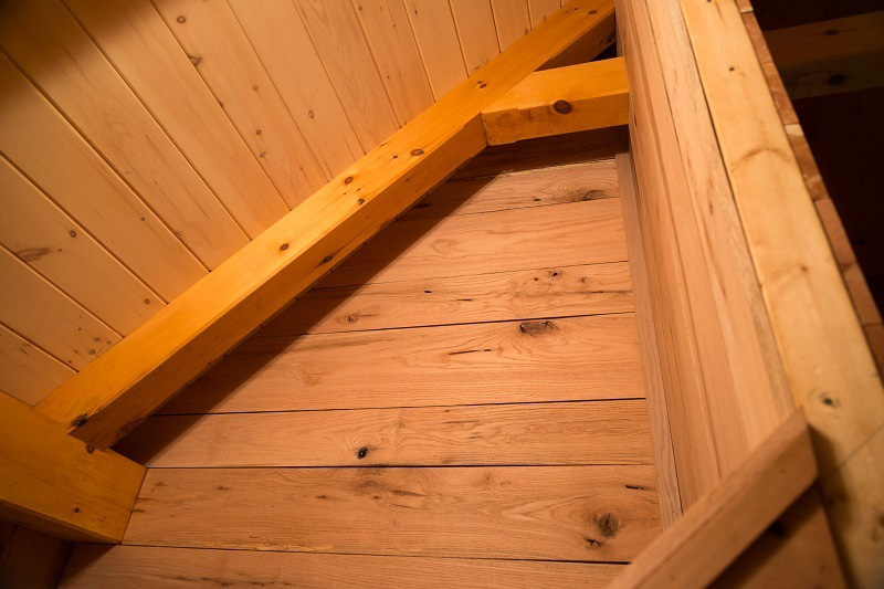 Timber beams in a camp