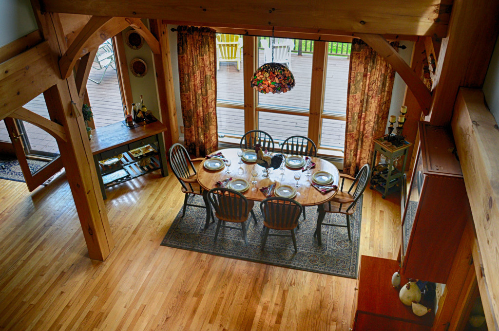 Dining room in a timber frame colonial