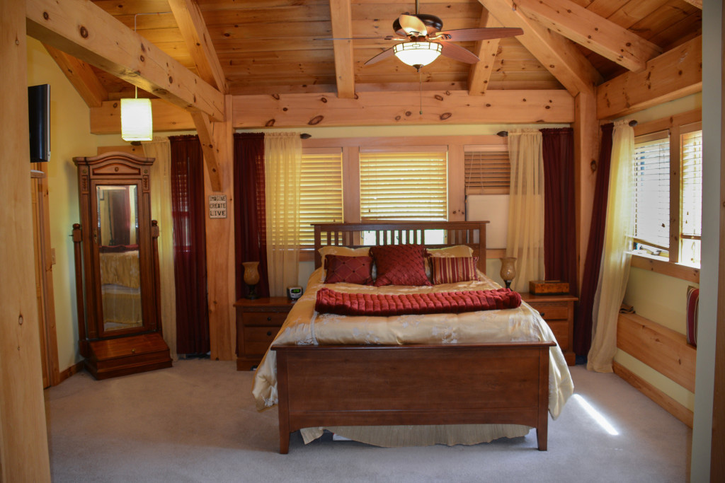 Bedroom in a timber frame colonial