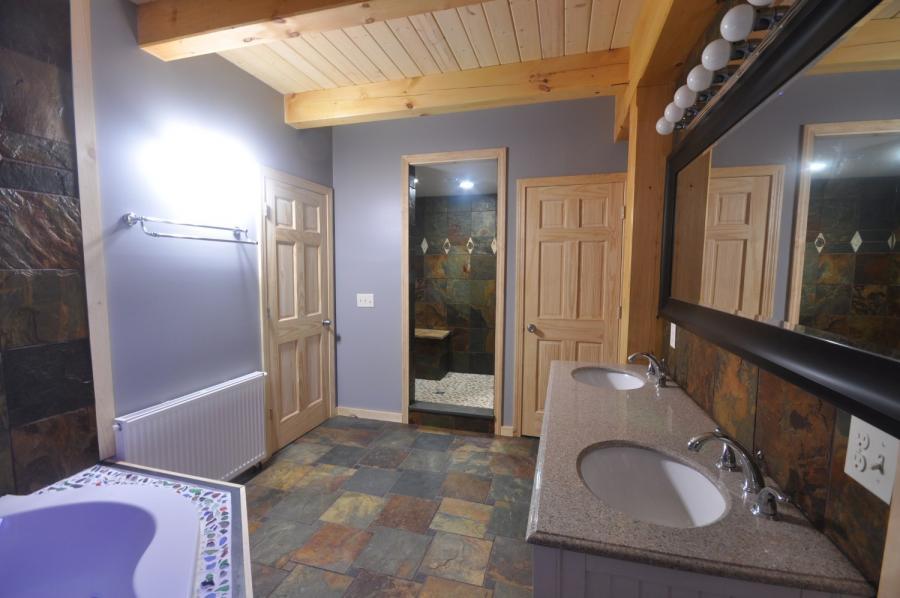 Bathroom in a timber frame colonial