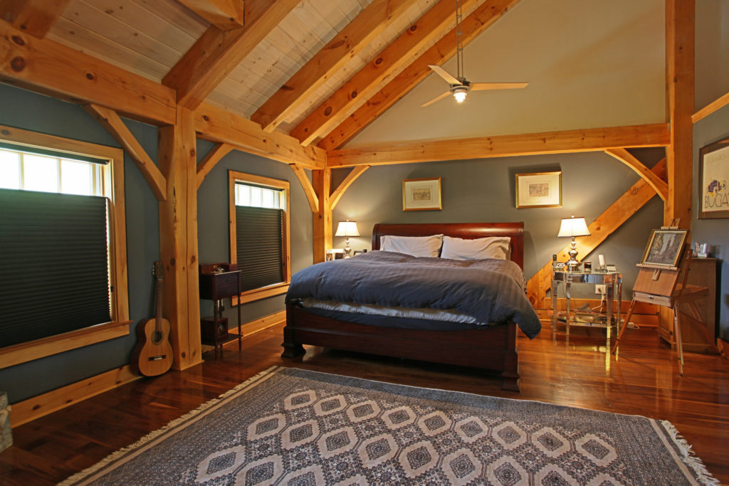 Bedroom in a timber frame colonial