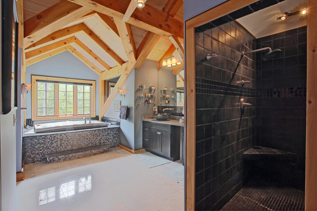 Bathroom in a timber frame colonial