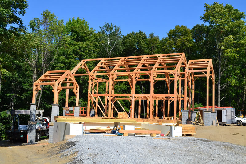 Exterior structure of a timber frame colonial