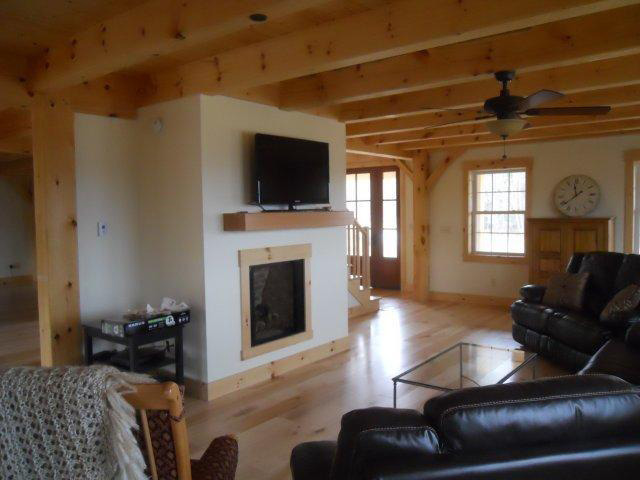 Living room in a timber frame colonial