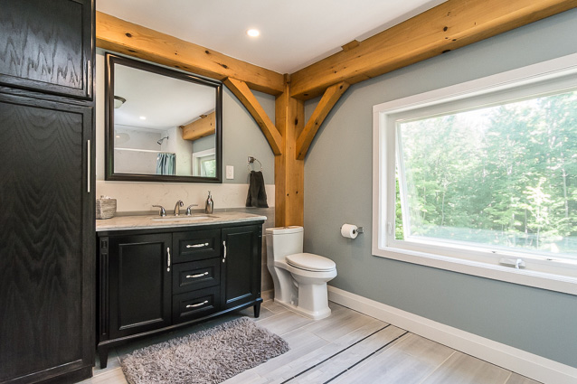 Bathroom in a timber frame dutch saltbox