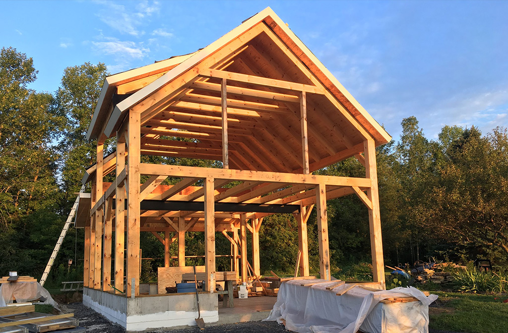 Timber frame barn structure