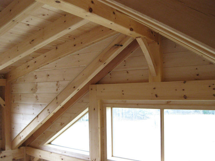 Timber frame custom cape interior