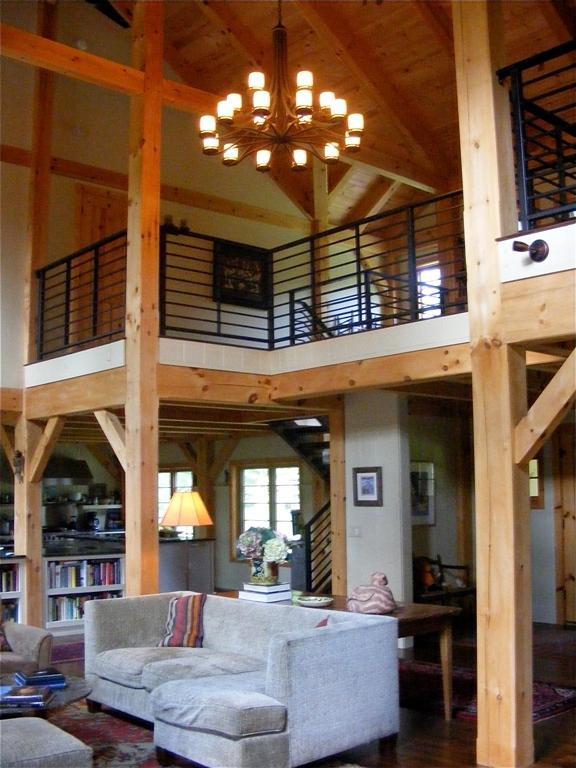 Finished interior of a timber frame colonial
