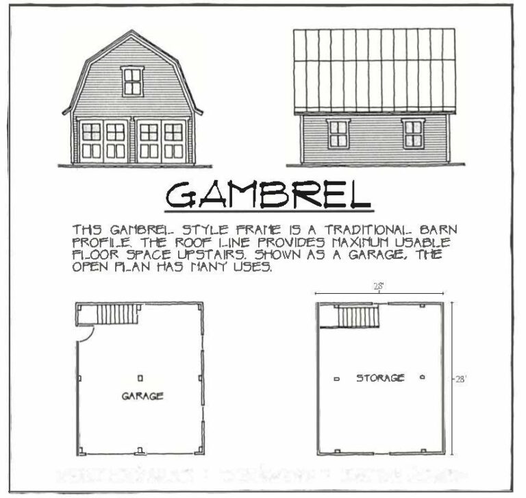 Gambrel floorplan by Vermont Frames