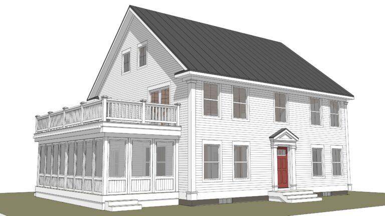 The Duxbury timber frame home floorplan