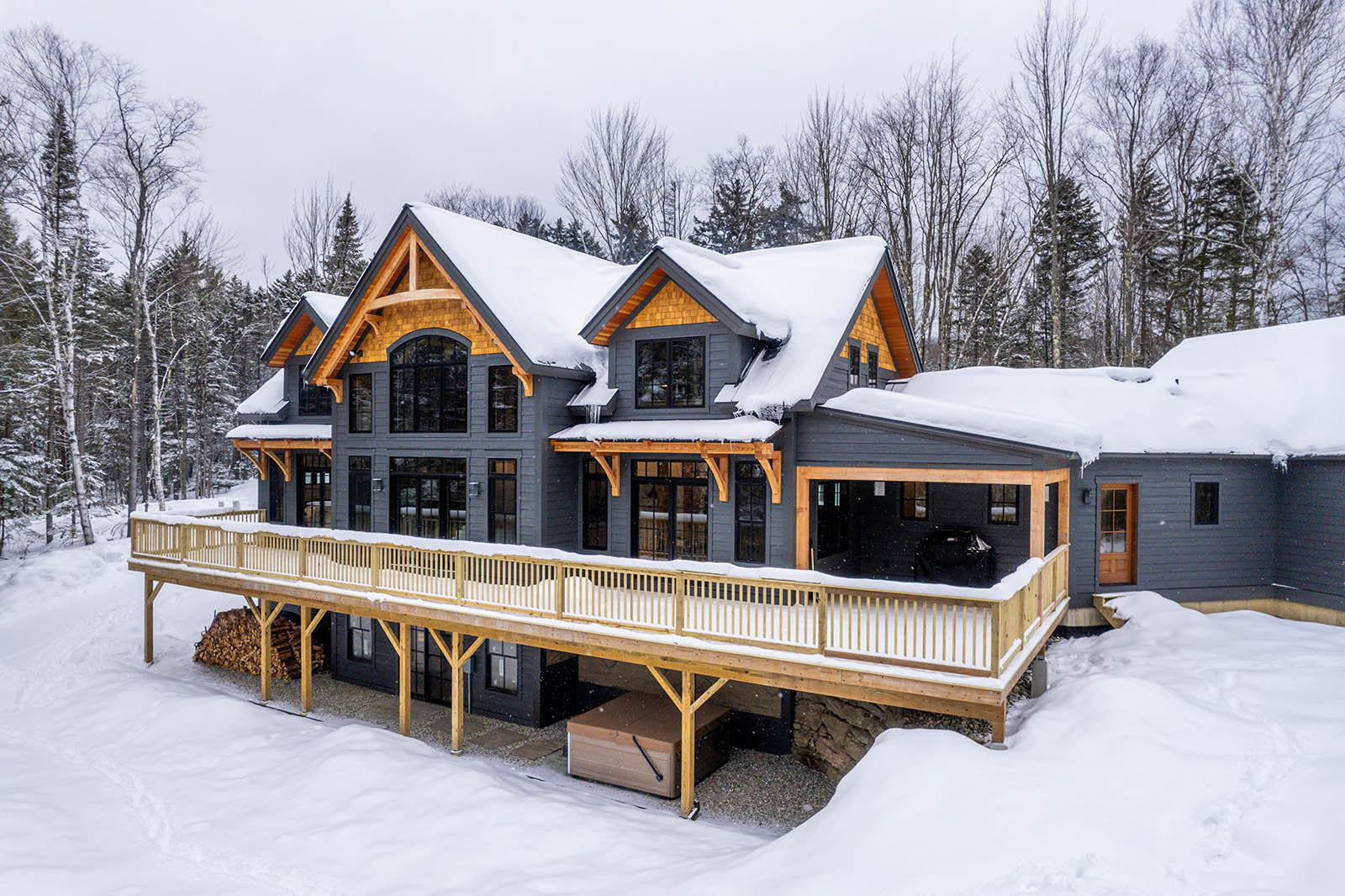 Custom cape timber frame in Morristown, VT