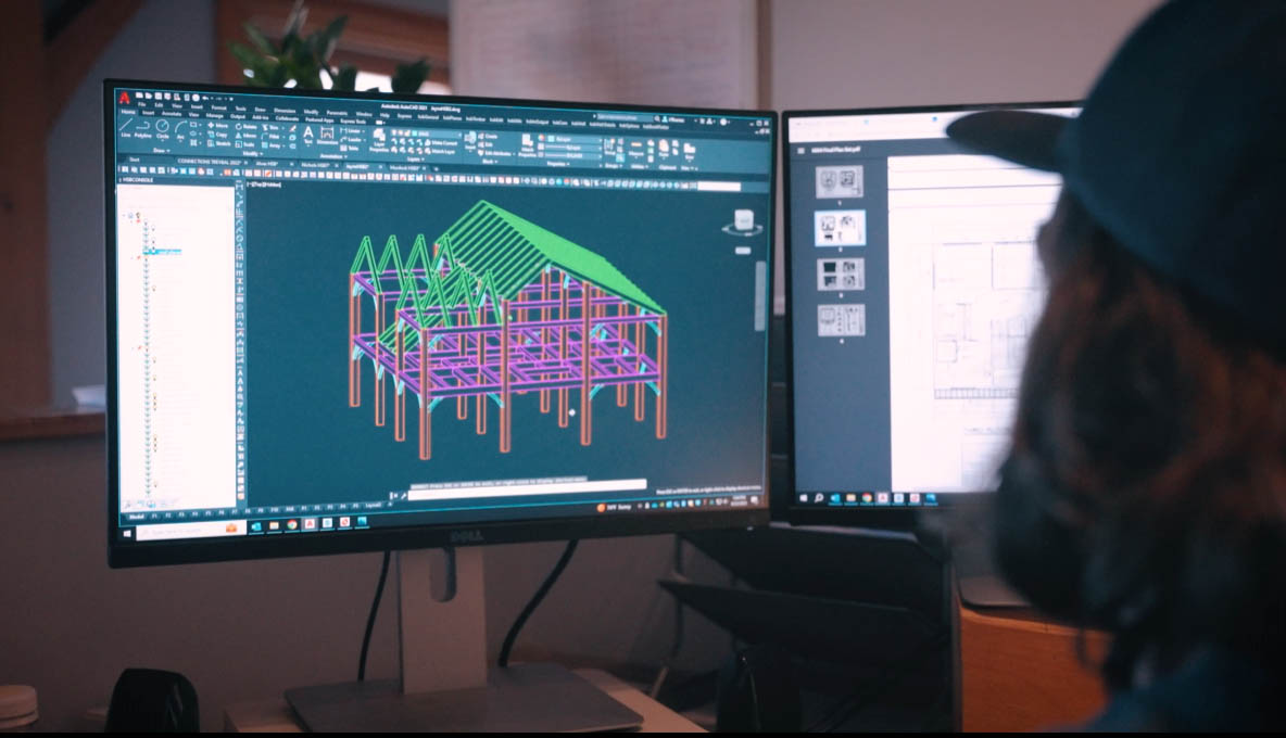 Timber frame design on screen