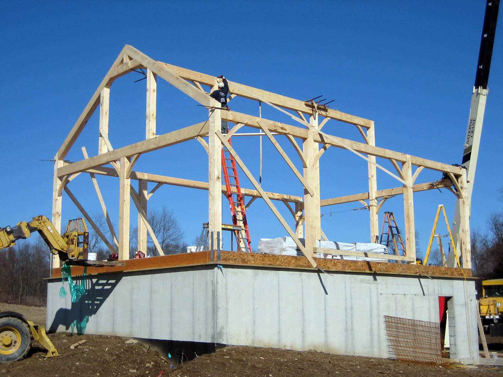 Timber frame on floor deck in New York