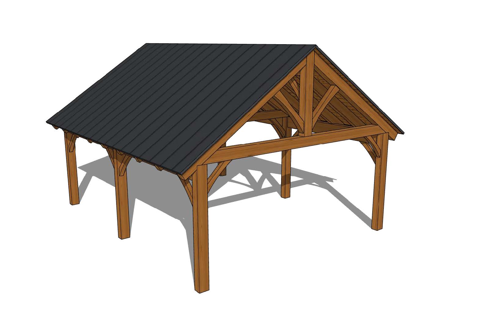 Example Pricing - Completed pavilion timber frame with roofing