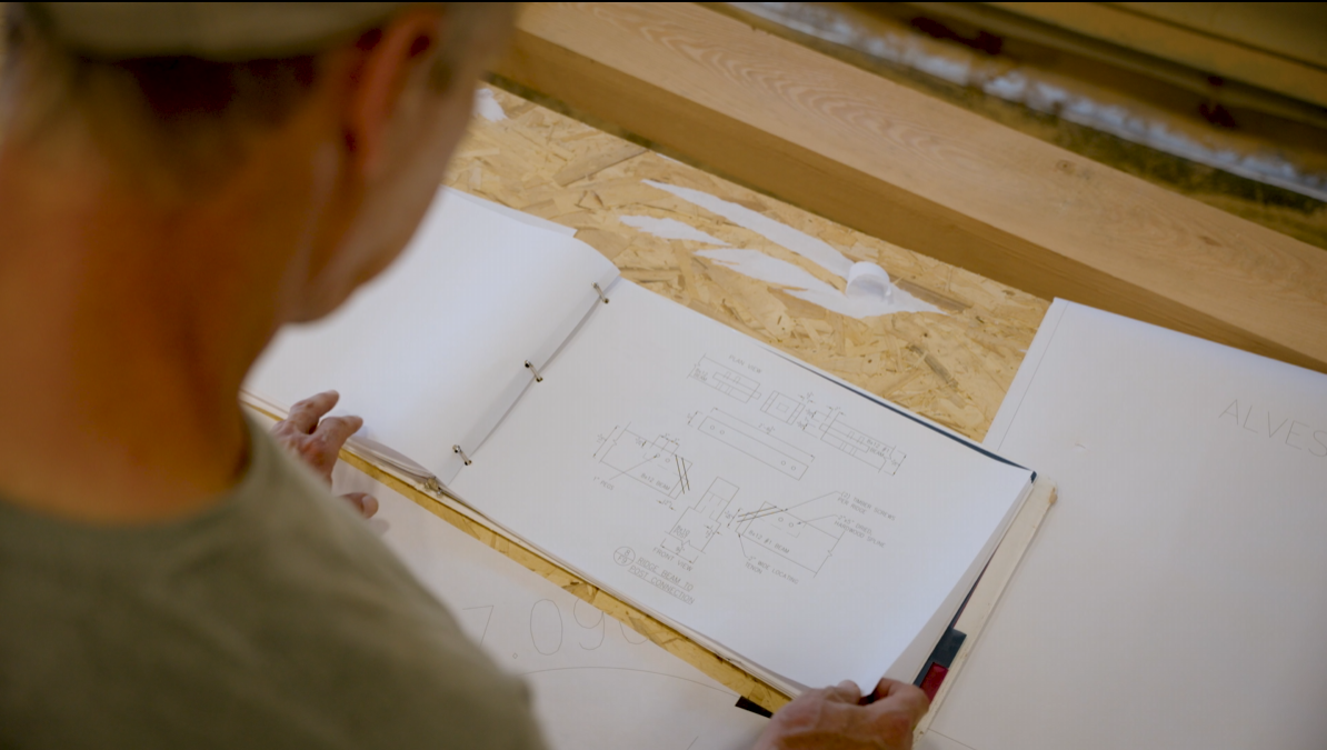 Mark reviewing shop drawings.