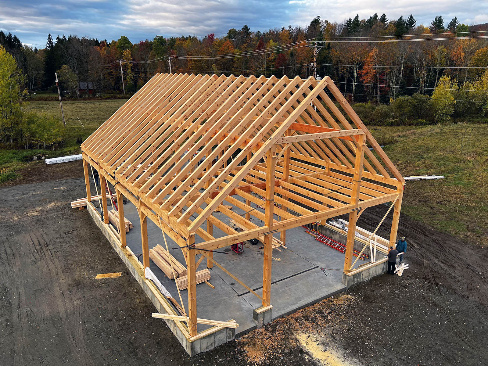 Timber frame barn in Westfield. Vermont