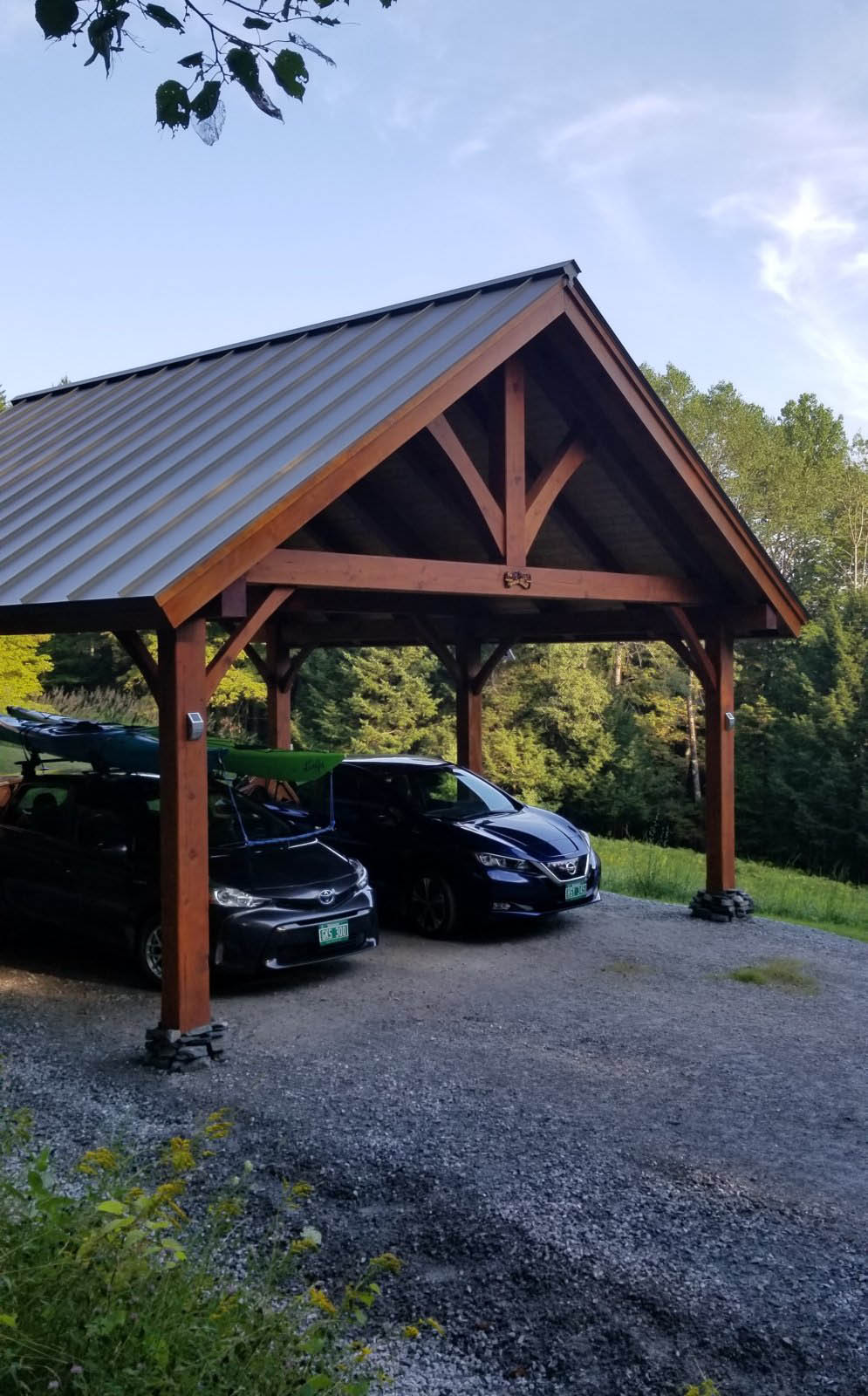 Timber Frame Carport in East Montplier, VT Build