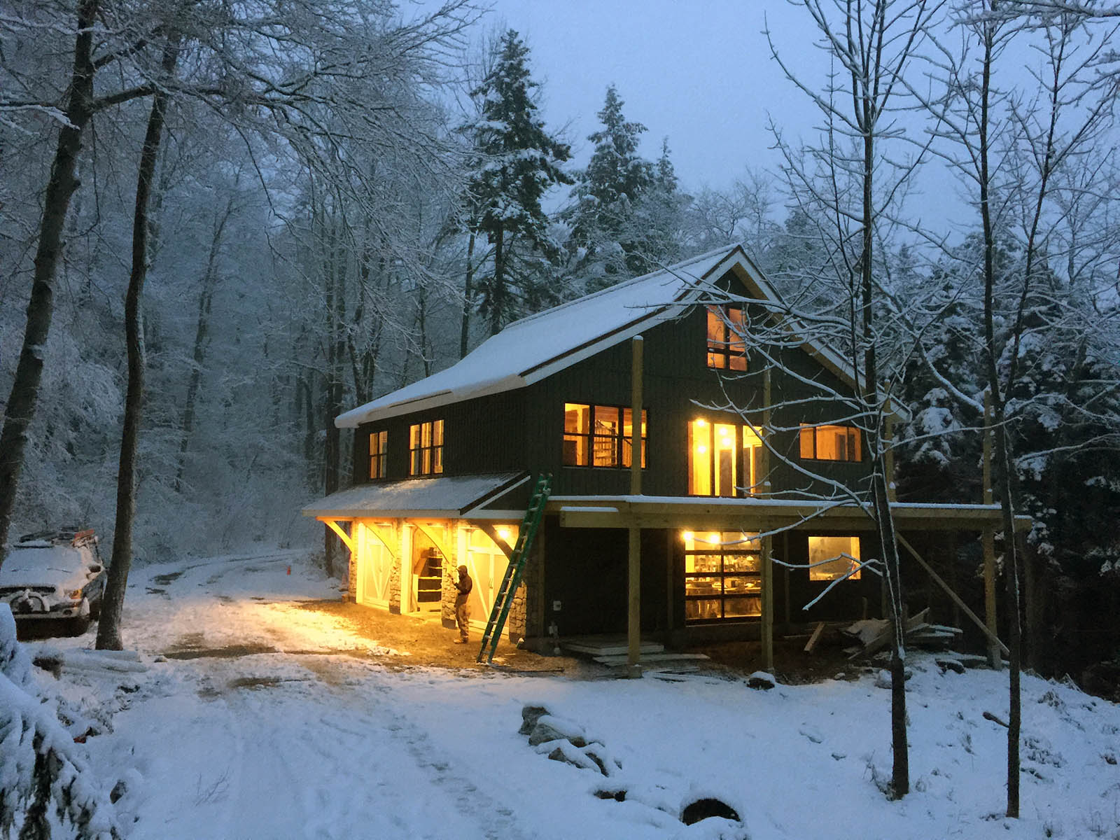 Timber Frame Residence Over Garage in Wilmington, VT