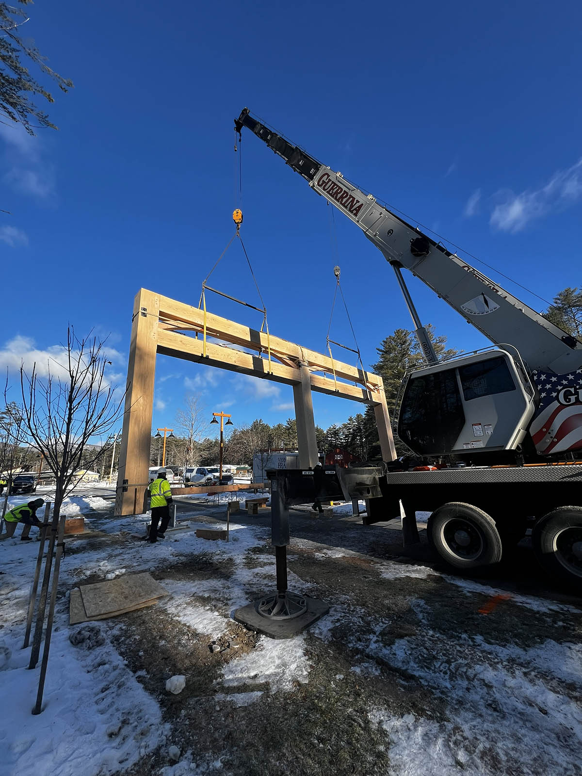 Timber Frame Driveway Entry in Pottersville, NY